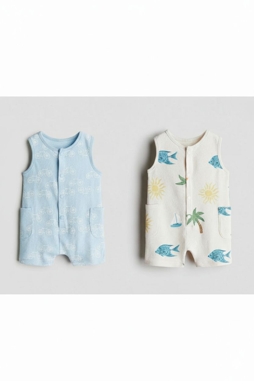 رامپر پسرانه 30617 سایز 1 ماه تا 3 سال مارک H&M