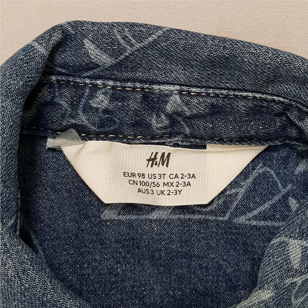 پیراهن جینز پسرانه 30891 سایز 2 تا 9 سال مارک H&M