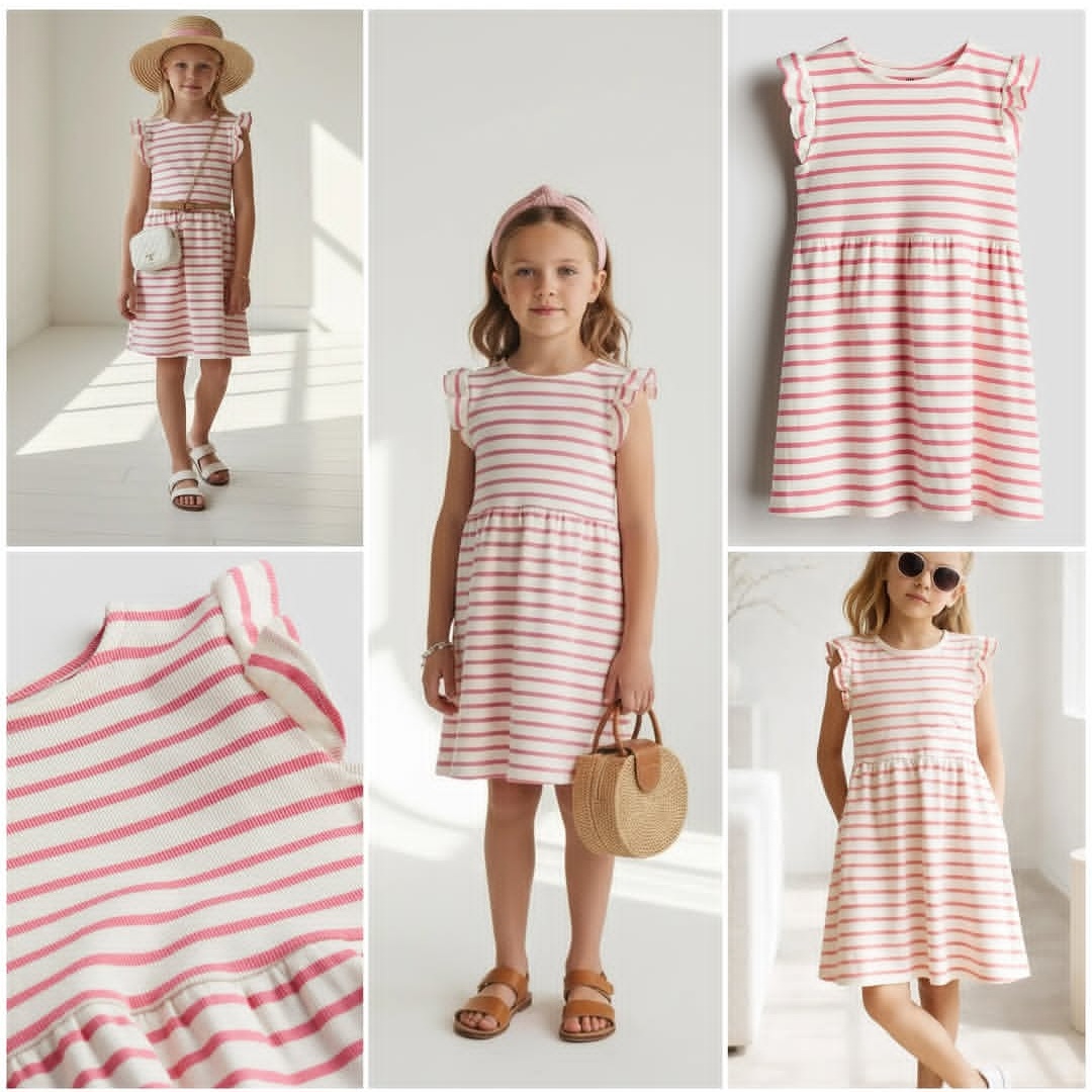 سارافون دخترانه 31288 سایز 1.5 تا 10 سال کد 10 مارک H&M