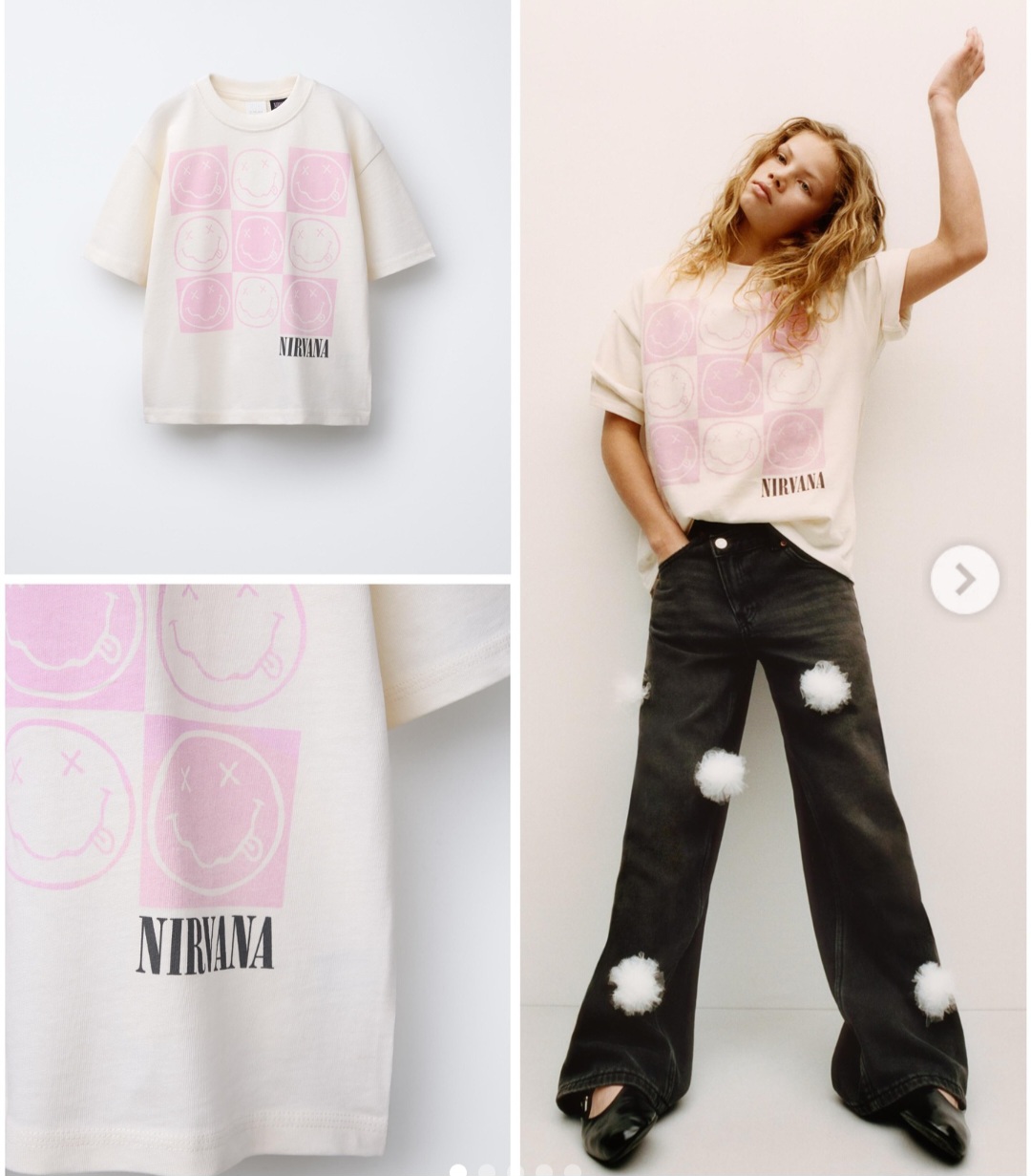 تی شرت دخترانه 31360 سایز 6 تا 14 سال مارک ZARA