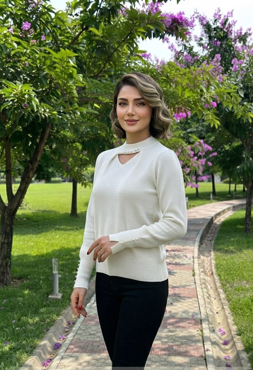 بافت یقه کار شده کد 420349
