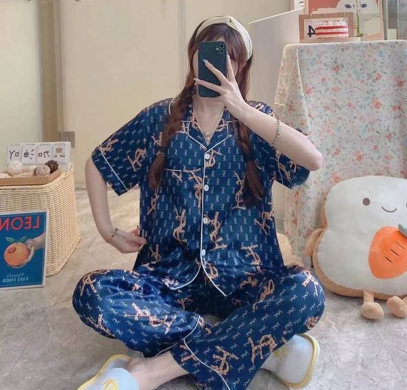 ست پیراهن شلوار ساتن زنانه کد 413380