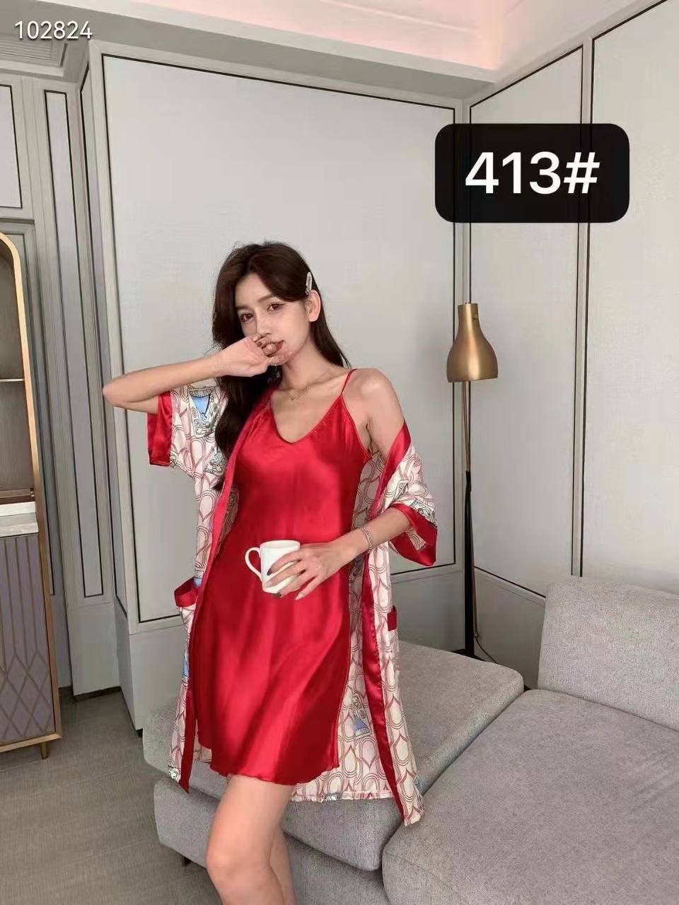 روبدشامبر ساتن زنانه کد 413444