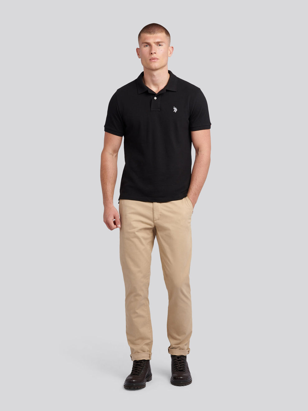 تی شرت یقه دار مردانه 30364 مارک US POLO ASSN