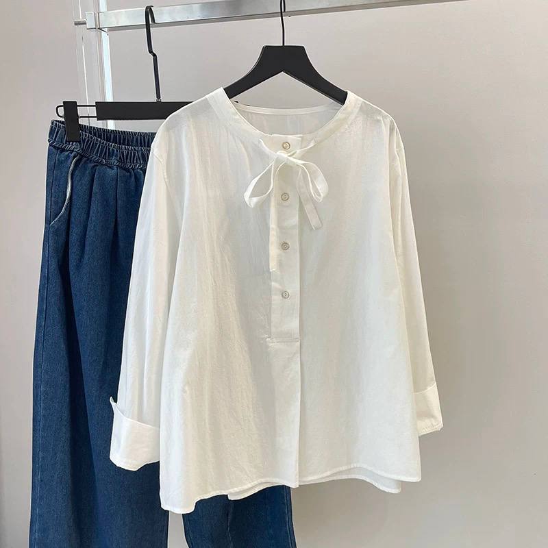 بلوز یقه بندی لینن زنانه کد 419369