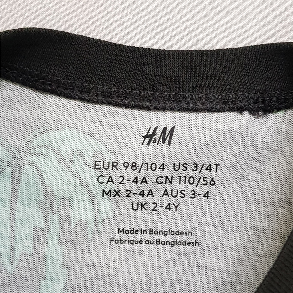 تی شرت پسرانه 30721 سایز 3 تا 10 سال مارک H&M