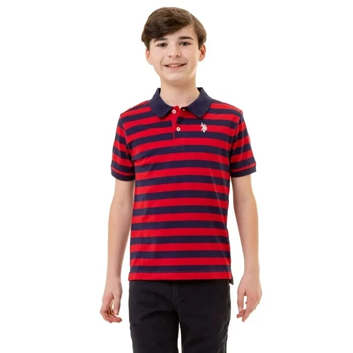 تی شرت یقه دار پسرانه 31055 سایز 4 تا 18 سال مارک US POLO ASSN