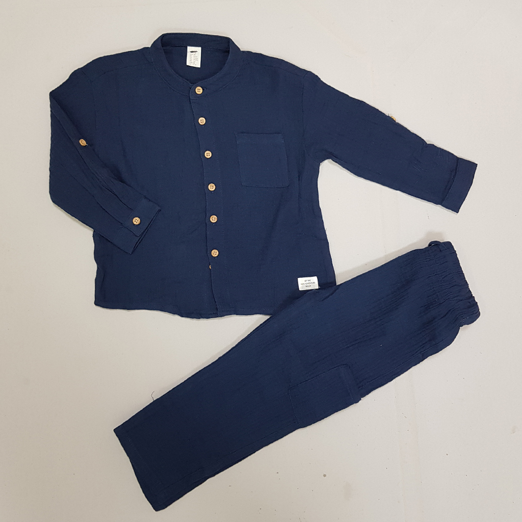 ست پیراهن و شلوار پسرانه 31741 سایز 9 ماه تا 6 سال مارک H&M