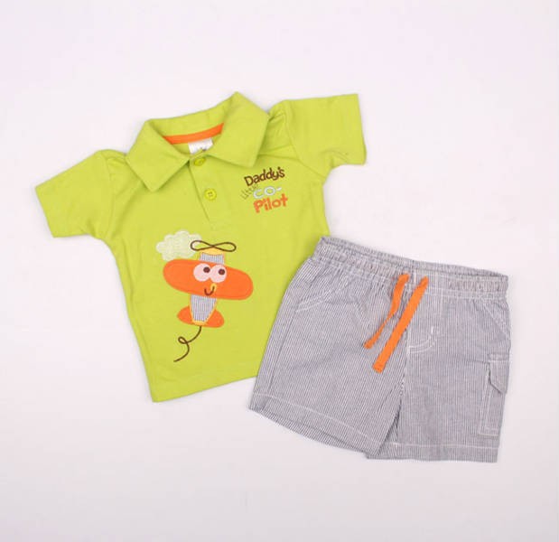 ست بلوز و شورت پسرانه 110505 سایز 0 تا 9 ماه مارک BABIESBEAR