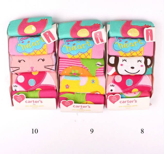 شلوار 5 عددی دخترانه 110590 سایز 9 ماه مارک Carters