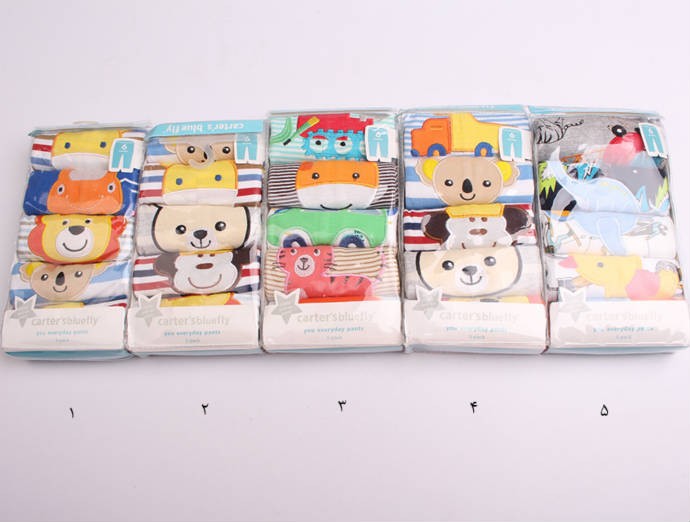 شلوار 5 عددی پسرانه 12045 سایز 6 ماه مارک Carters blue fly