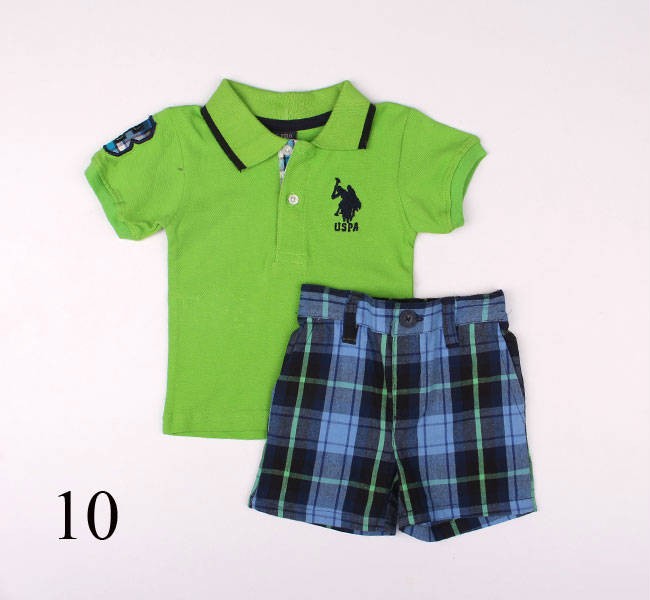 ست 2 تکه مجلسی پسرانه 13160 سایز 6 ماه تا 5 سال U.S.Polo