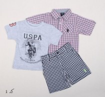 ست سه تکه پسرانه 11813 سایز 2 تا 3 سال کد 1 مارک US POLO