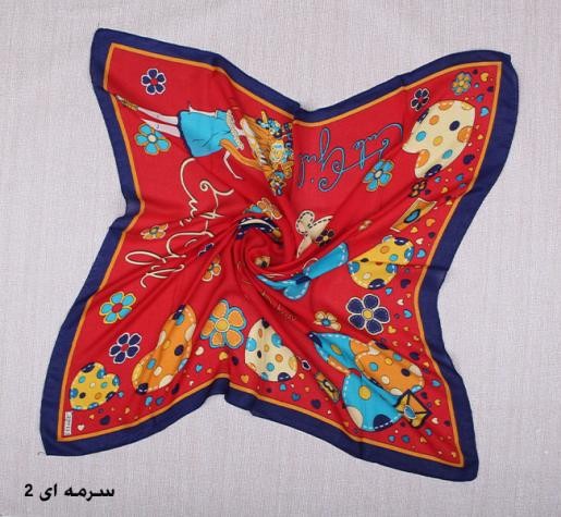 روسری حریر نخ دخترانه 10967 کد 1
