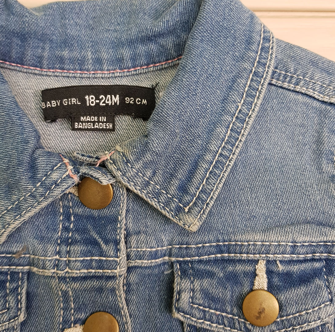 ژاکت جینز دخترانه 22270 سایز 9 تا 36 ماه مارک DENIM CO