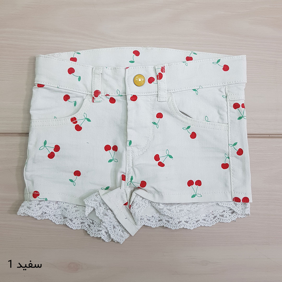 شورتک جینز دخترانه 23899 سایز 1.5 تا 10 سال مارک H&M