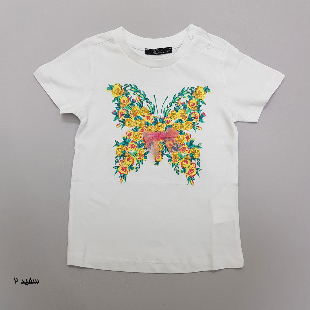 تی شرت دخترانه 28707 سایز 4 تا 12 سال مارک FABELIC