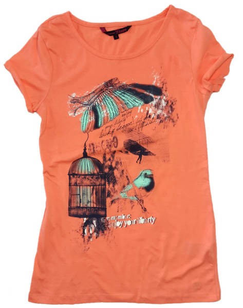 تی شرت آستین کوتاه زنانه 25093 سایز XS,S,M,L,XL  مارک Tom Tailor