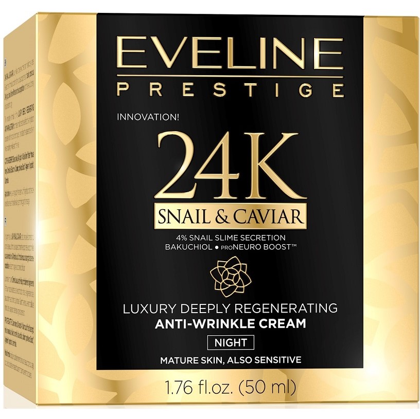 کرم ضد چروک و بازسازی کننده شب طلا، حلزون و خاویار اصل اولاین Eveline کد 75522