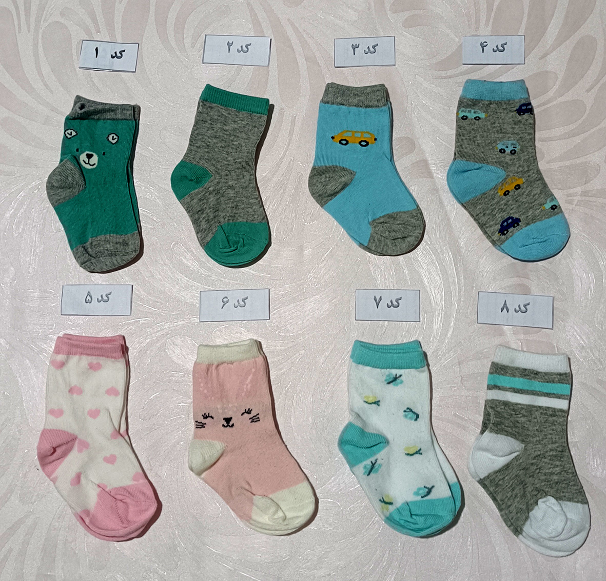 جوراب نیم ساق نوزادی سایز 15 تا 18 برند خارجی کد 2205123
