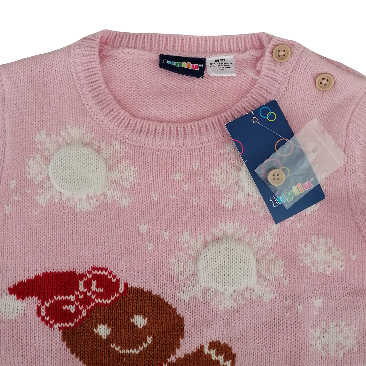 بلوز بافت نوزادی لوپیلو طرح عروسک کد 2205205