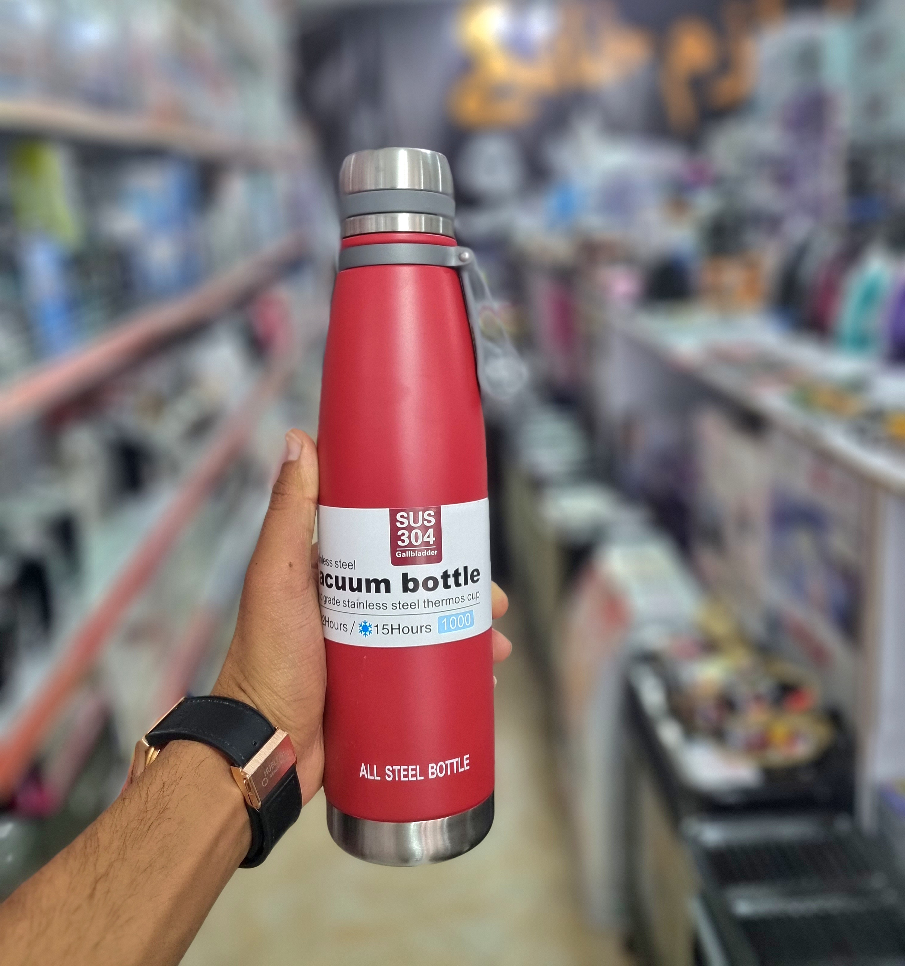 فلاسک یک لیتری تمام استیل دوجداره vacuum bittle کد 802006