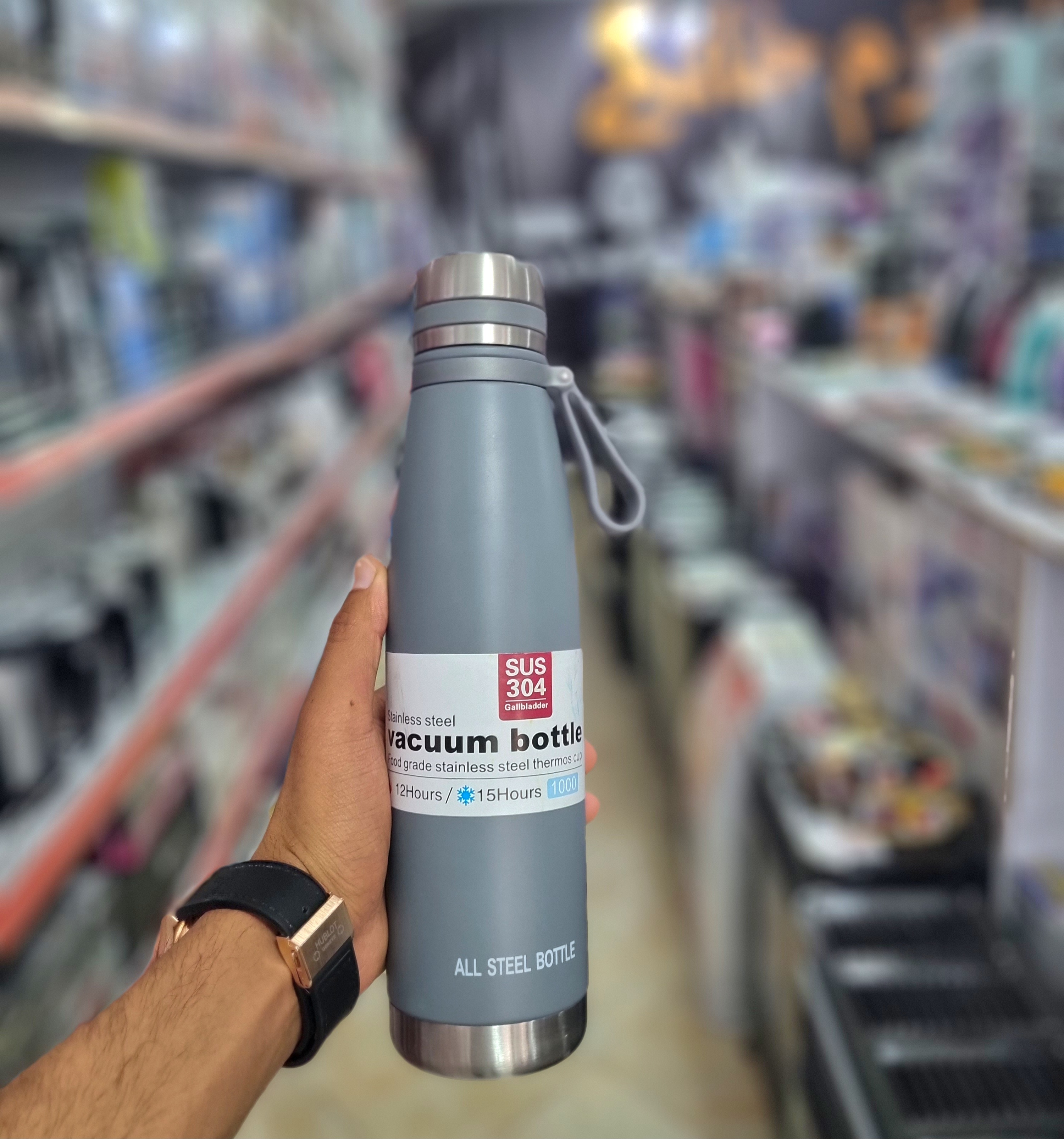 فلاسک یک لیتری تمام استیل دوجداره vacuum bittle کد 802006