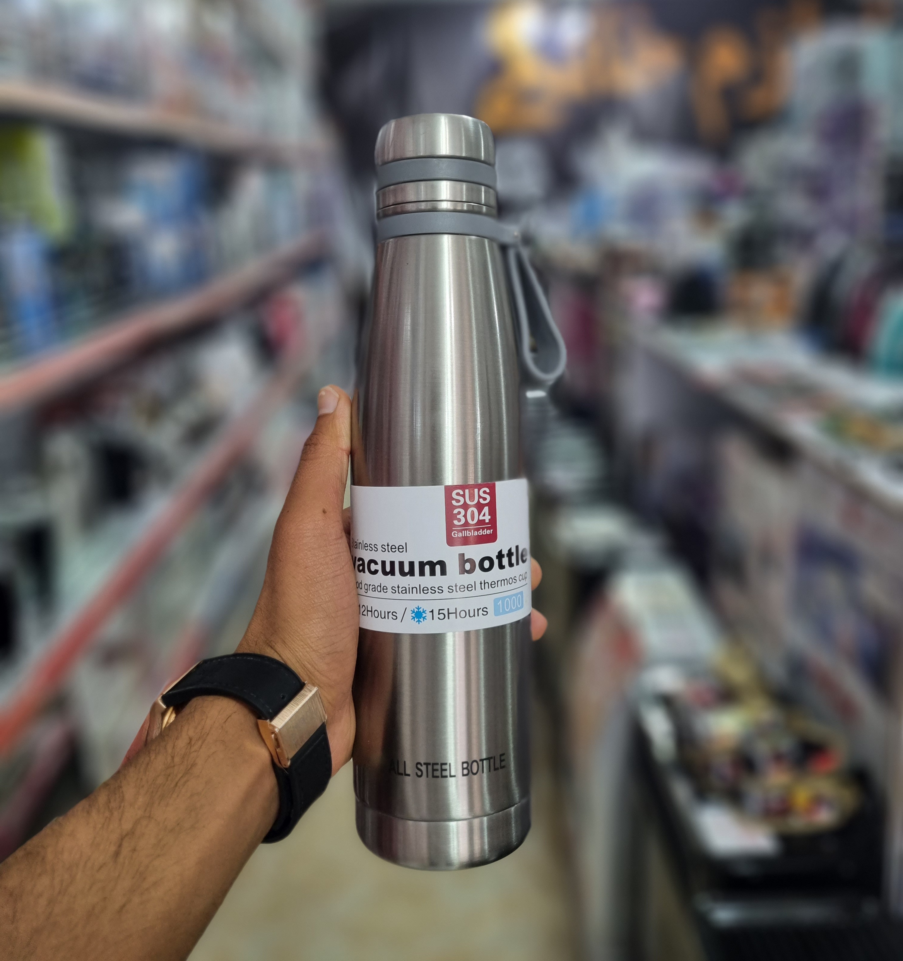 فلاسک یک لیتری تمام استیل دوجداره vacuum bittle کد 802006