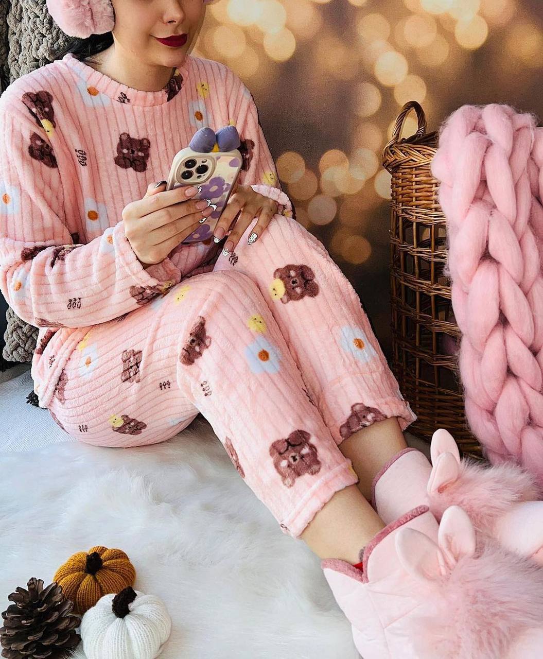 ست حوله ای کبریتی طرحدار زنانه کد 412952