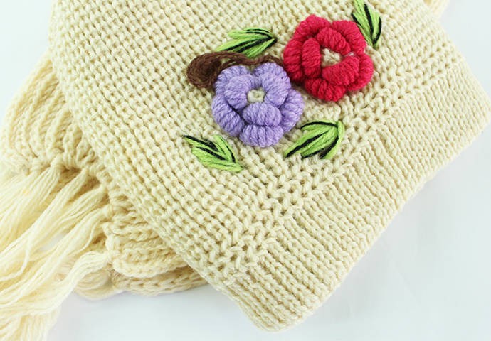 شال و کلاه دخترانه 80019 مناسب برای سن 2 تا 6 سال
