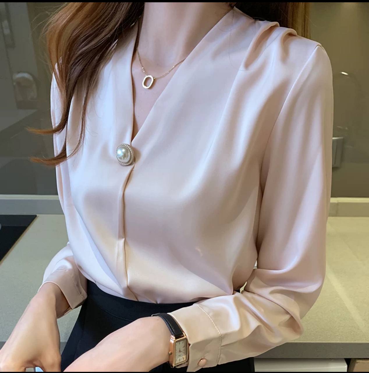 شومیز حریر نخی زنانه کد 414352