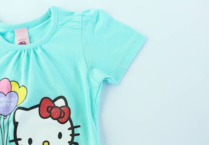 تی شرت دخترانه 100262 سایز 9 ماه تا 2 سال مارک HELLO  KITTY محصول بنگلادش