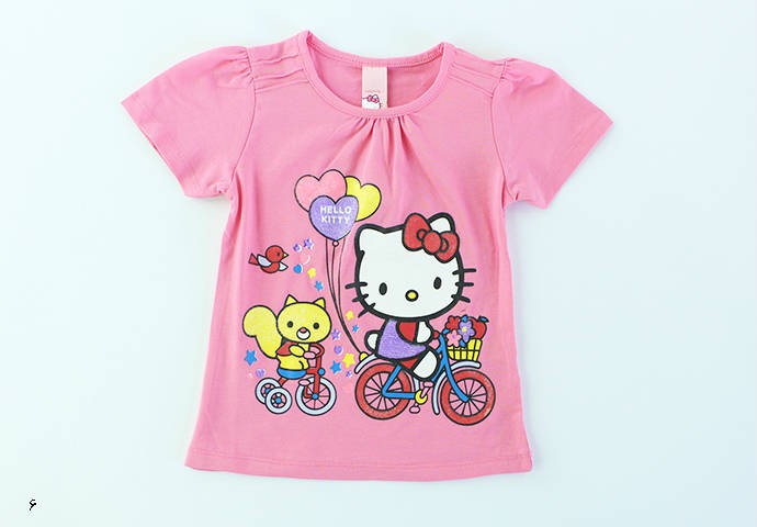 تی شرت دخترانه 100262 سایز 9 ماه تا 2 سال مارک HELLO  KITTY محصول بنگلادش
