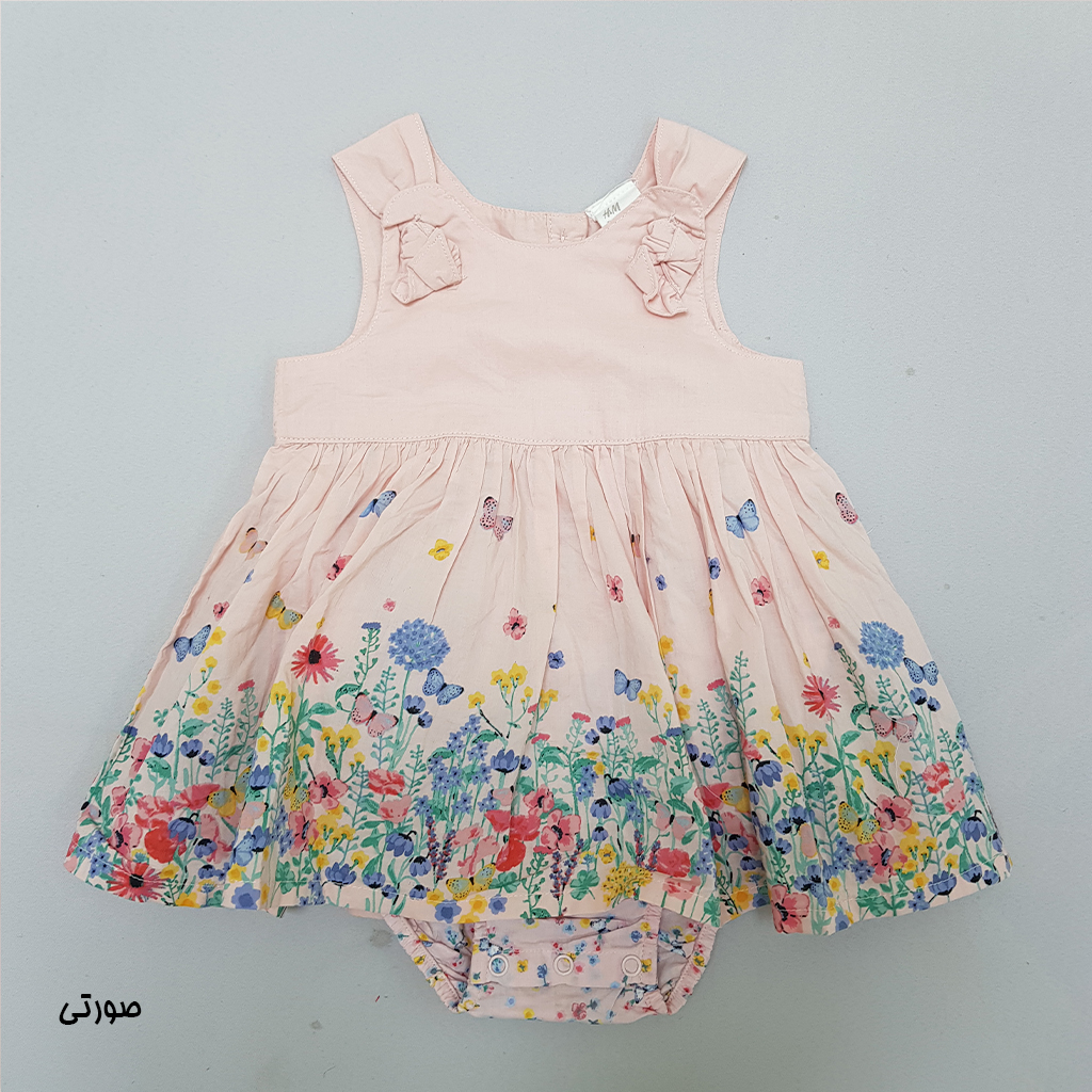 سارافون زیردکمه دار دخترانه 23088 سایز 6 ماه تا 4 سال مارک H&M