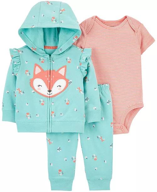 ست سه تکه دخترانه 25929 سایز 6 تا 24 ماه کد 11 مارک Carters