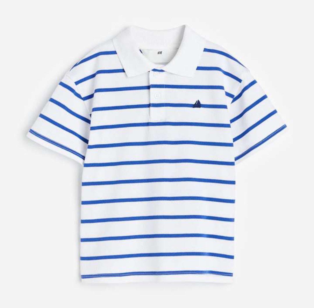 تی شرت یقه دار مردانه 27660 سایز 1.5 تا 12 سال مارک H&M