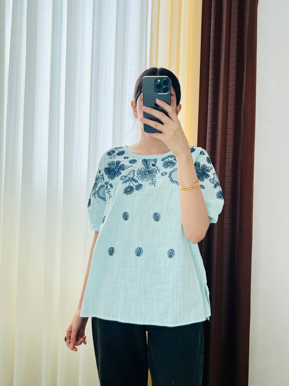 بلوز گلدوزی زنانه کد 417103