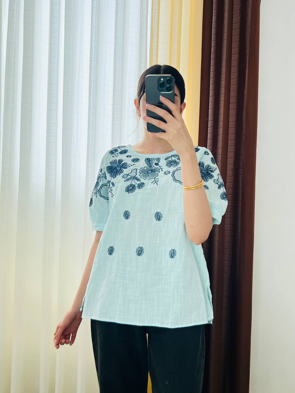 بلوز گلدوزی زنانه کد 417103