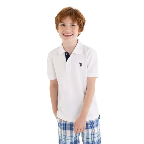تی شرت یقه دار پسرانه 27612 سایز 4 تا 18 سال مارک US POLO