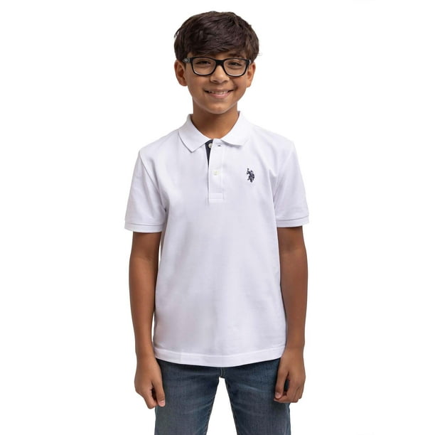تی شرت یقه دار پسرانه 27612 سایز 4 تا 18 سال مارک US POLO