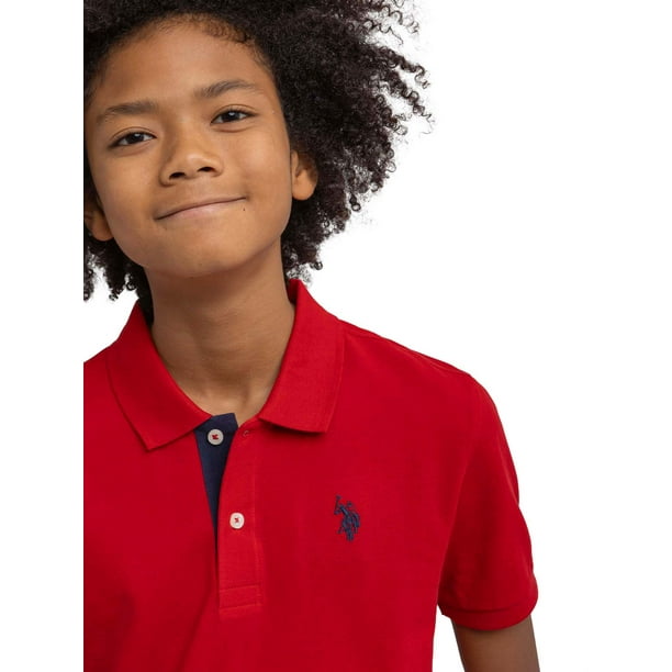 تی شرت یقه دار پسرانه 27612 سایز 4 تا 18 سال مارک US POLO