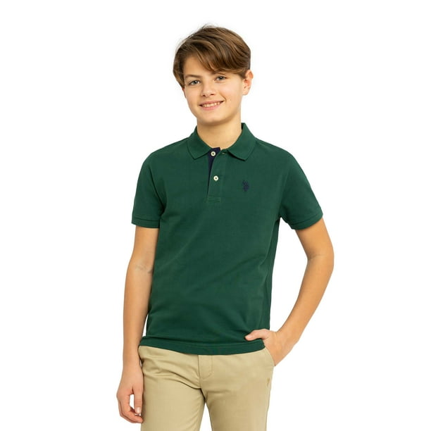 تی شرت یقه دار پسرانه 27612 سایز 4 تا 18 سال مارک US POLO