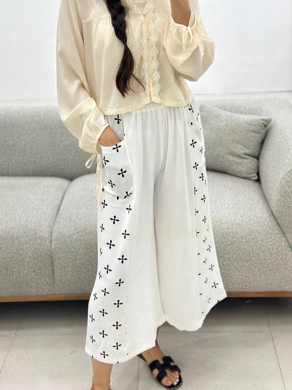 شلوار واید لک تابستونی زنانه کد 417325