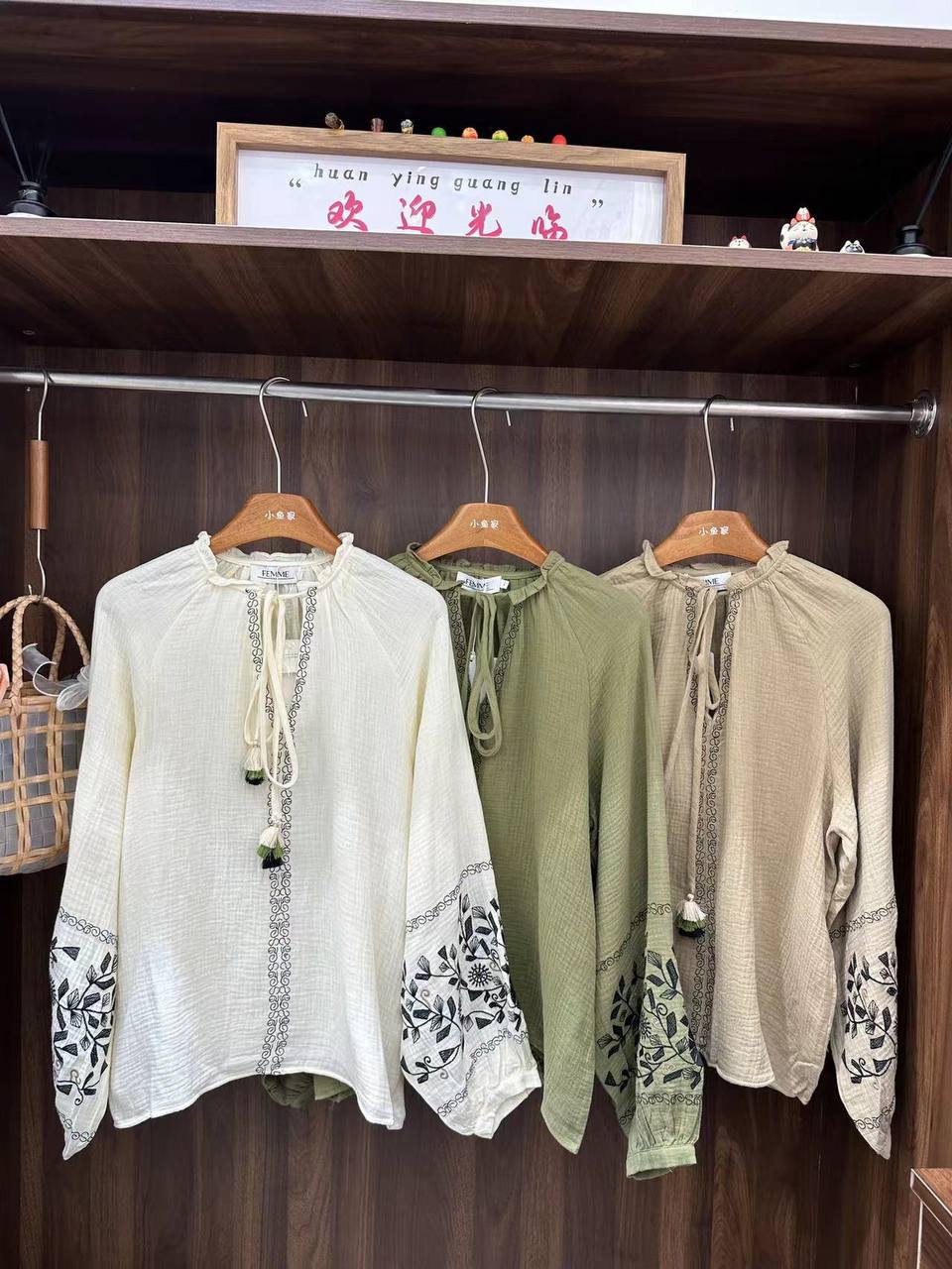 بلوز گلدوزی موسلین زنانه کد 417504