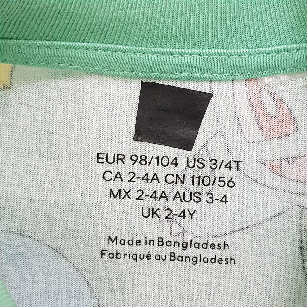 تی شرت پسرانه 28404 سایز 1.5 تا 10 سال کد 2 مارک H&M