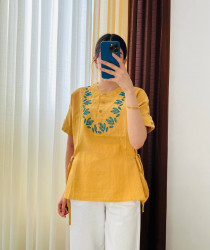 بلوز گلدوزی کمربندی زنانه کد 417778