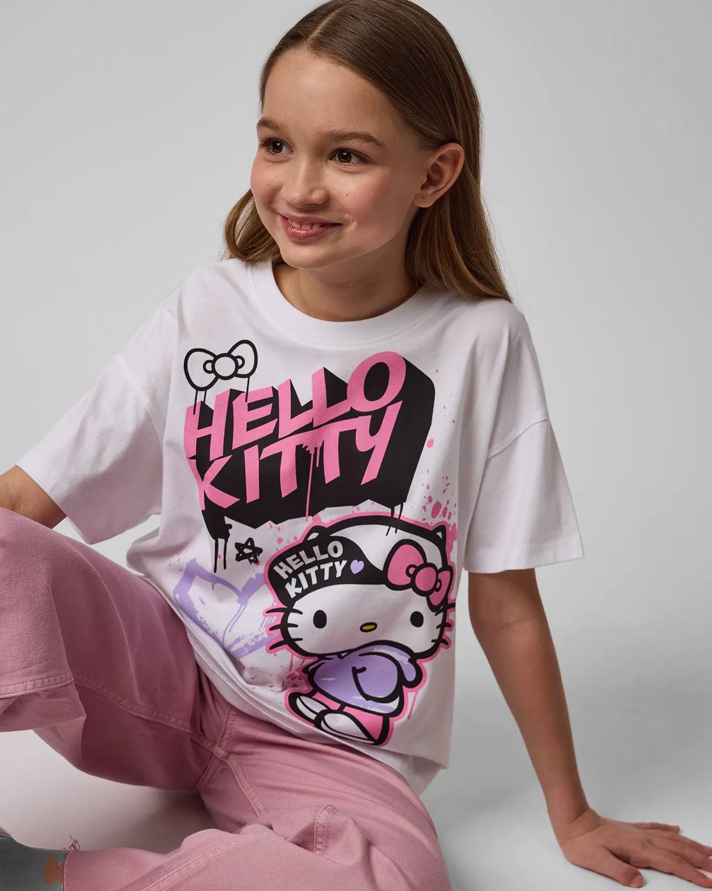 تی شرت دخترانه 28585 سایز 7 تا 14 سال مارک Kitty