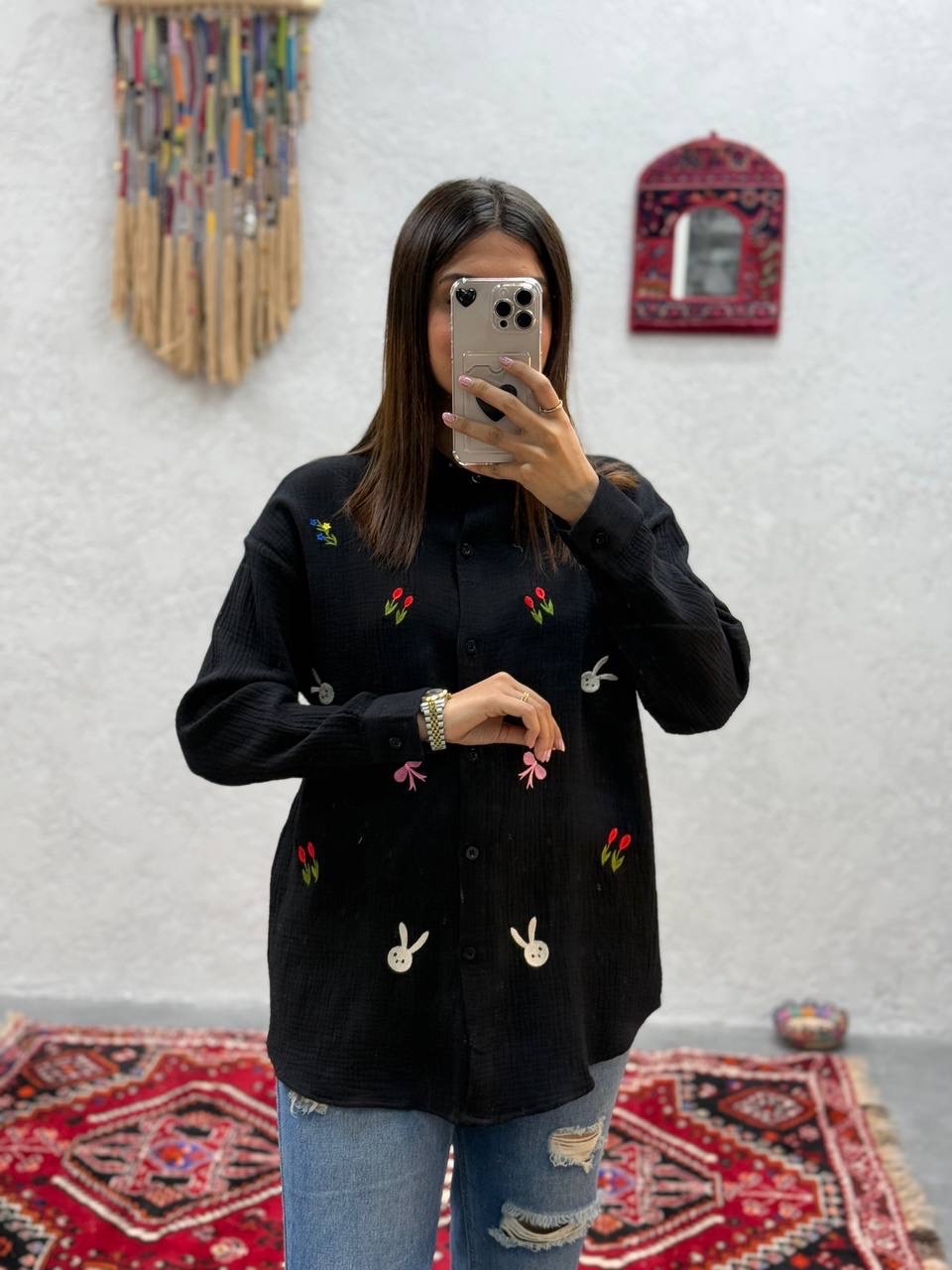 شومیز طرح دار زنانه کد 418032