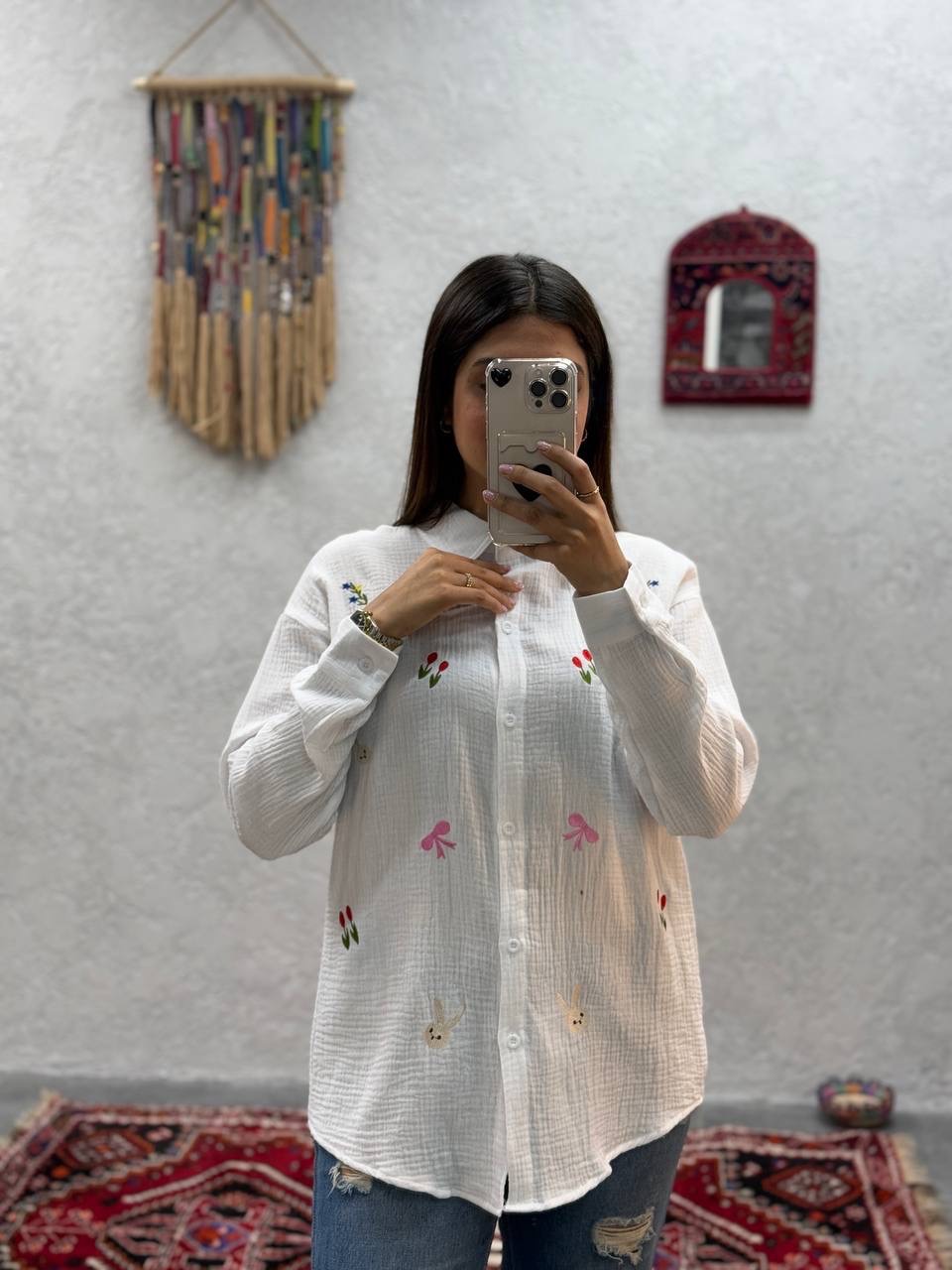 شومیز طرح دار زنانه کد 418032