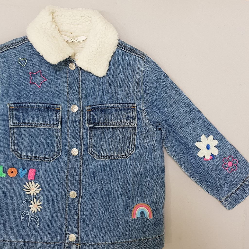 کت جینز دخترانه 28721 سایز 2 تا 7 سال مارک M&S